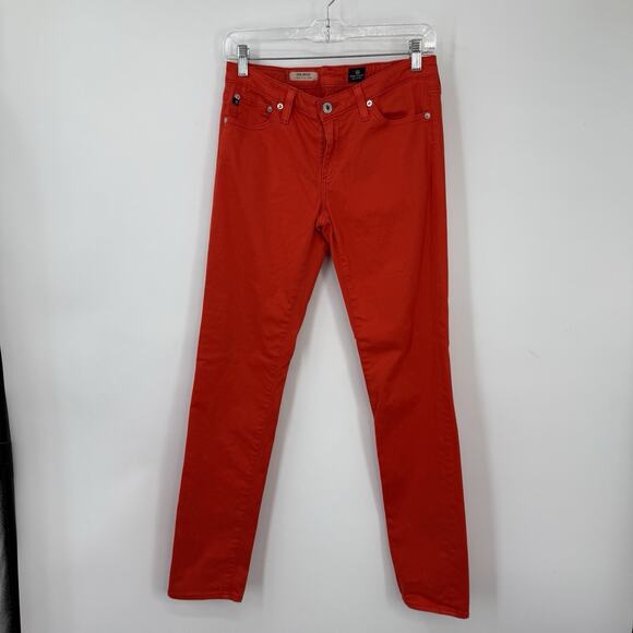 AG Adriano Goldschmied The Stilt Cigarette Leg Jeans Red Orange Women size 28R - Picture 13 of 13